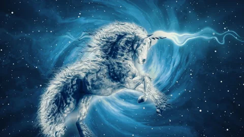 Fantasy Horse on abstract cloud background Stock Footage 160759401