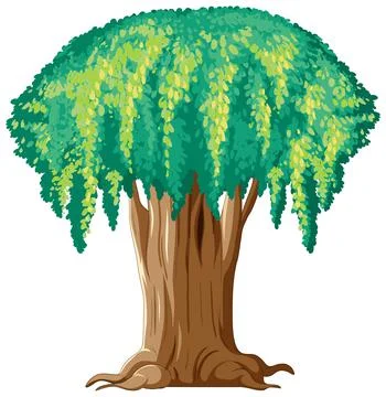 Fantasy huge tree on white background Stock Illustration