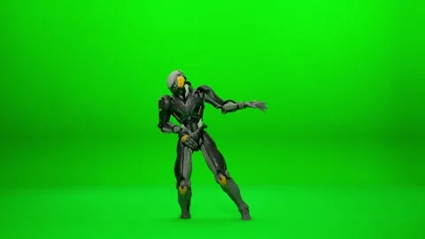 Fantasy Humanoid Mech Dance Cinematic Render Stock Footage 322218565