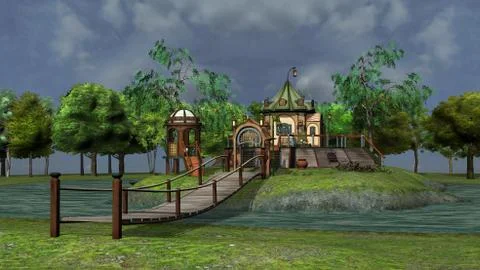 Fantasy island Stock Illustration