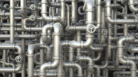 Fantasy labyrinth made of pipeline. Stock Footage 33276416