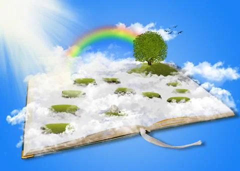 Fantasy land in a book Stock Photos