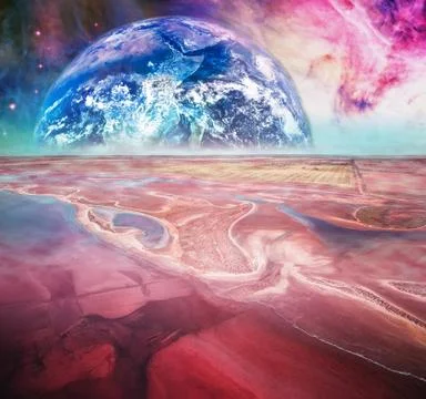 Fantasy landscape on alien planet. Elements of this image are furnished by NA Stock Photos