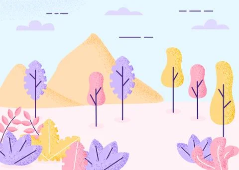 Fantasy landscape autumn Stock Illustration