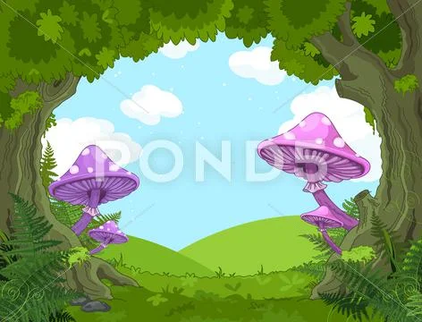 Fantasy landscape Stock Illustration