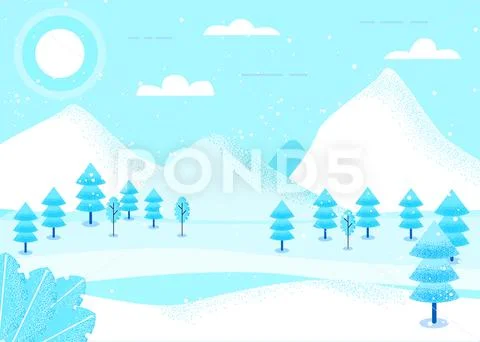 Fantasy landscape winter Stock Illustration