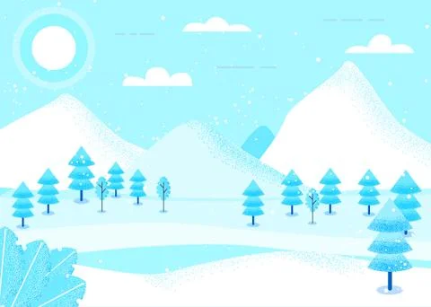 Fantasy landscape winter Stock Illustration