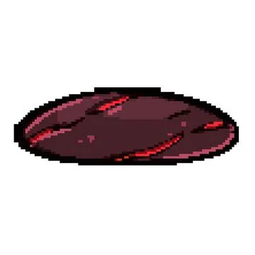 Fantasy lava game button pixel art vector illustration Stock Illustration