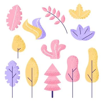 Fantasy leaves set Stock Illustration