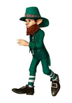 Fantasy Leprechaun on White Stock Illustration