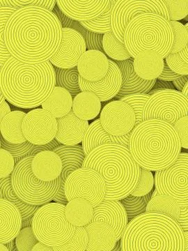 Fantasy line art pattern of striped circles optical illusions 3d rendering Illustrazione stock