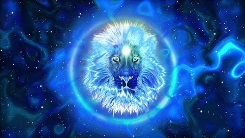 Fantasy lion head animation with particle effect 스톡 동영상 160746443