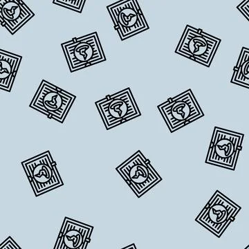 Fantasy literature line vector seamless pattern Illustrazione stock