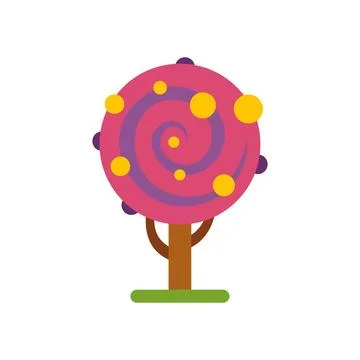 Fantasy lollipop tree featuring a sweet spiral design Stock Illustration