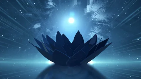 Fantasy Lotus Flower Background beautiful night Stock Footage 233149652