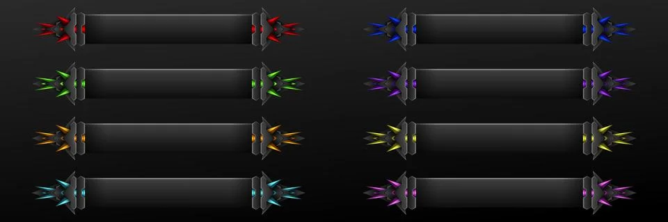 Fantasy lower third game interface screen title banners set for game ui design Stock Illustration