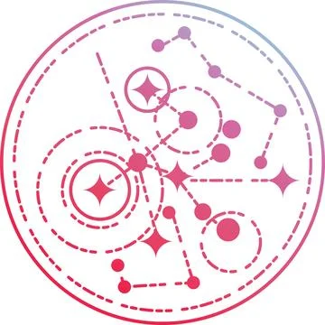 Fantasy magic circle Create magic circles and cast spells.,Destiny of Stars.. Stock Illustration