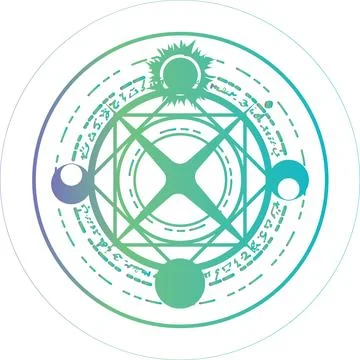 Fantasy magic circle Create magic circles and cast spells.,Destiny of Stars.. Stock Illustration