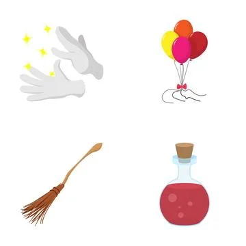 Fantasy magic elements creating a whimsical carnival experience Stock Illustration