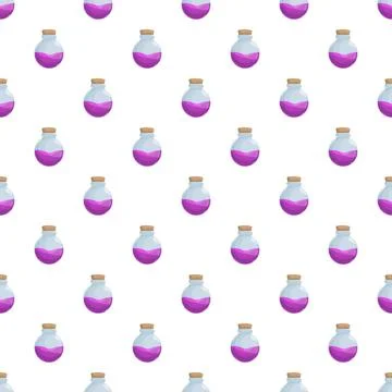Fantasy magic elixir potion pattern repeating background 库存插图