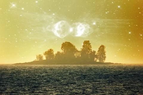 Fantasy magic Isle of the blessed Stock-Fotos