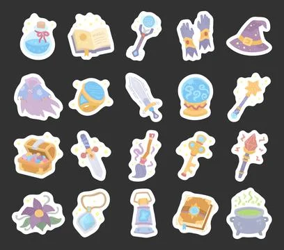 Fantasy magic objects set in scandinavian style イラスト素材