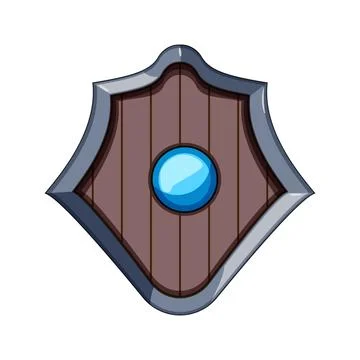 Fantasy magic shield protecting medieval armor game icon Illustration
