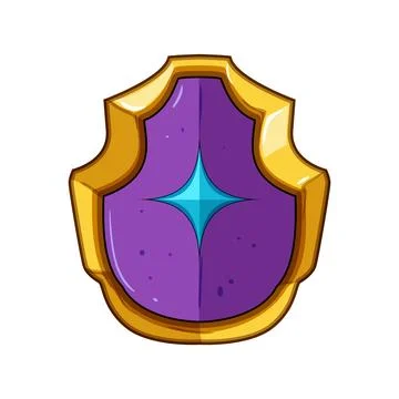 Fantasy magic shield with purple and gold design Stock Illustration