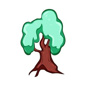 Fantasy magic tree cartoon game asset element Stock Illustration