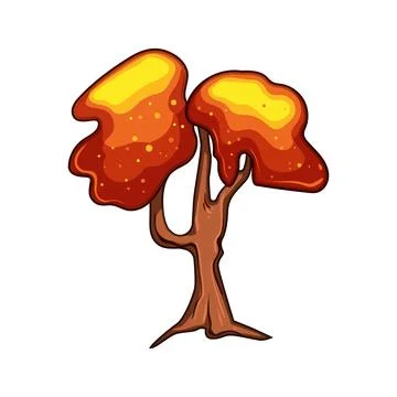Fantasy magic tree element for game design Stock Illustration