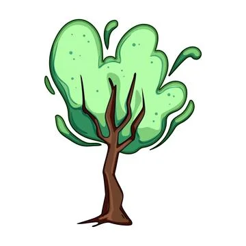Fantasy magic tree with green aura energy Stock Illustration