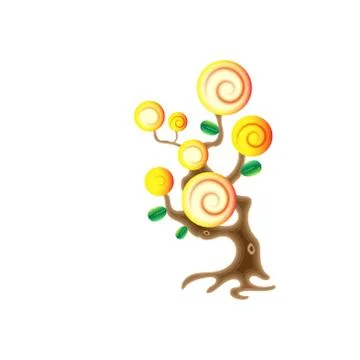 Fantasy magic tree, object for witchcraft vector design illustration Illustrazione stock