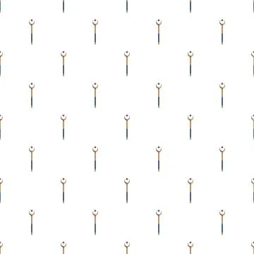 Fantasy magic wands seamless pattern with gemstones Stock Illustration