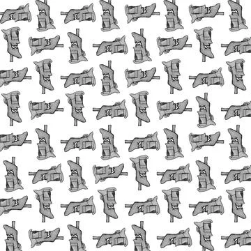 Fantasy Man Head Drawing Motif Pattern Stock Illustration
