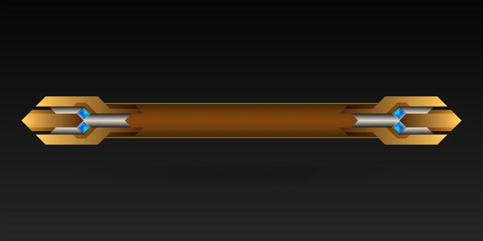 Fantasy medieval game lower third screen title banner bar template design Stock Illustration