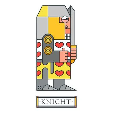 Fantasy medieval knight in full armor Stock Illustration