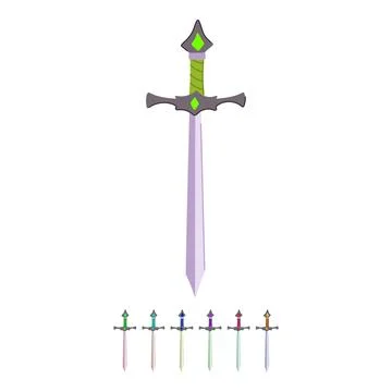 Fantasy medieval sword vector cartoon graphic Stock Illustration