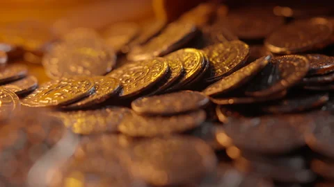 Fantasy Medieval Viking treasure Stock Footage 230140649