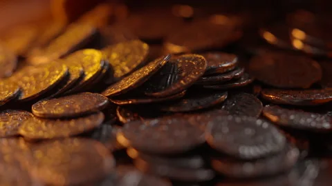Fantasy Medieval Viking treasure Stock Footage 230140657