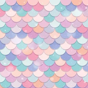 Fantasy mermaid scales seamless pattern Illustrazione stock