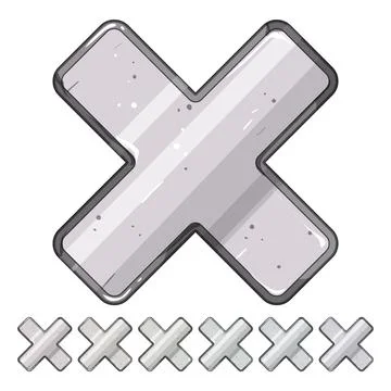 Fantasy metal game button cartoon vector graphic Stock Illustration