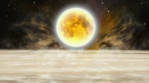 Fantasy moon over abstract cloudy at night Stock Footage 163075868