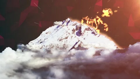 Fantasy Mountain in Red Polygon Environment Motion Background Vídeo Stock 143109847