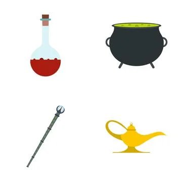 Fantasy objects for magic and witchcraft concepts Stock Illustration