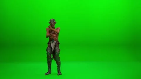 Fantasy Orc Armor Dance Integration Stock Footage 319524041