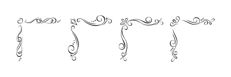 Fantasy ornate corner elements Illustrazione stock
