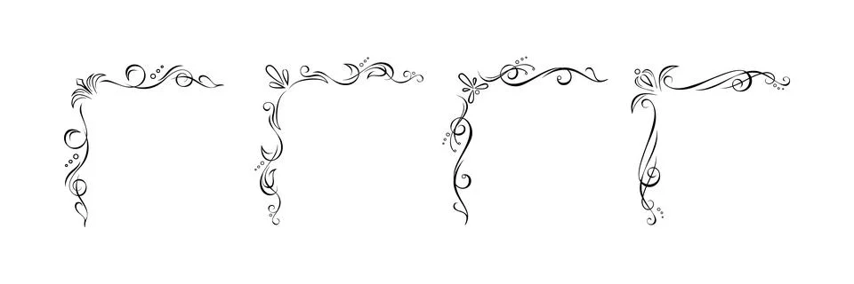 Fantasy ornate corner elements Illustrazione stock