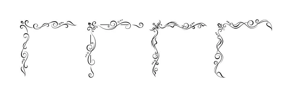 Fantasy ornate corner elements Illustrazione stock