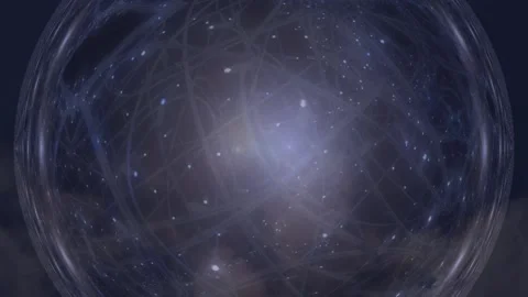 Fantasy outer space animation globe structure floating in space Video stock 144250349