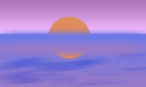 Fantasy outer space seascape and orange planet Stock-Illustration